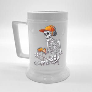 Gamer Skeleton Halloween Video Games Gaming Halloween Cool Gift Beer Stein