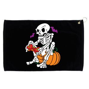 Gamer Skeleton Halloween Gaming Great Gift Grommeted Golf Towel