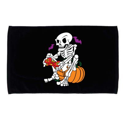 Gamer Skeleton Halloween Gaming Great Gift Microfiber Hand Towel