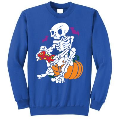 Gamer Skeleton Halloween Gaming Great Gift Tall Sweatshirt