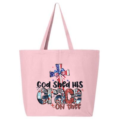 God Shed His Grace On Thee 4th Of July Bible Verse 25L Jumbo Tote