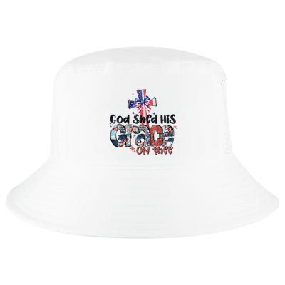 God Shed His Grace On Thee 4th Of July Bible Verse Cool Comfort Performance Bucket Hat