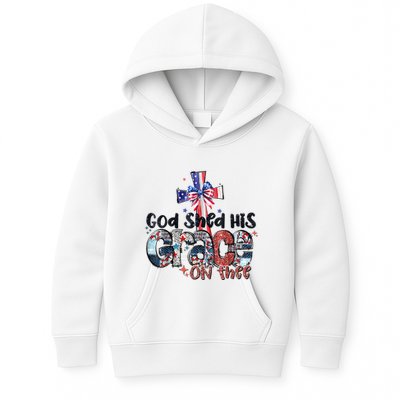 God Shed His Grace On Thee 4th Of July Bible Verse Kids Hoodie
