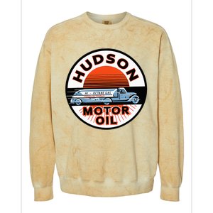 Gas Station Hudson Motor Oil Car Bikes Garage Colorblast Crewneck Sweatshirt