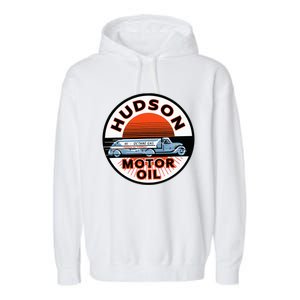 Gas Station Hudson Motor Oil Car Bikes Garage Garment-Dyed Fleece Hoodie