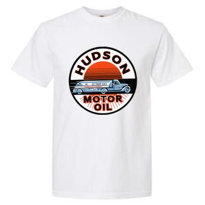 Gas Station Hudson Motor Oil Car Bikes Garage Garment-Dyed Heavyweight T-Shirt