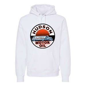 Gas Station Hudson Motor Oil Car Bikes Garage Premium Hoodie