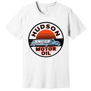 Gas Station Hudson Motor Oil Car Bikes Garage Premium T-Shirt