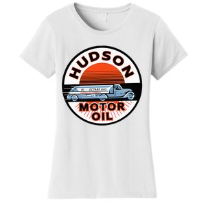 Gas Station Hudson Motor Oil Car Bikes Garage Women's T-Shirt