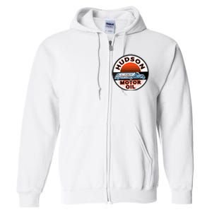 Gas Station Hudson Motor Oil Car Bikes Garage Full Zip Hoodie