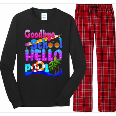 Goodbye School Hello Pool Happy Last Day Of School Long Sleeve Pajama Set