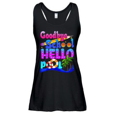 Goodbye School Hello Pool Happy Last Day Of School Ladies Essential Flowy Tank