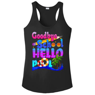 Goodbye School Hello Pool Happy Last Day Of School Ladies PosiCharge Competitor Racerback Tank