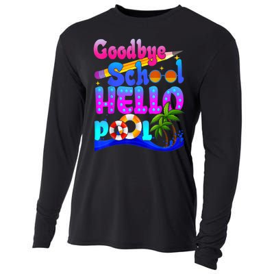 Goodbye School Hello Pool Happy Last Day Of School Cooling Performance Long Sleeve Crew