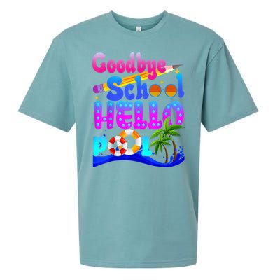 Goodbye School Hello Pool Happy Last Day Of School Sueded Cloud Jersey T-Shirt