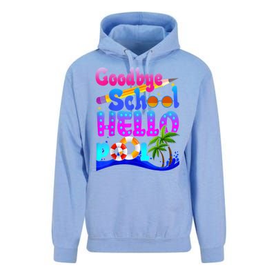 Goodbye School Hello Pool Happy Last Day Of School Unisex Surf Hoodie