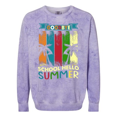 Goodbye School Hello Summer Colorblast Crewneck Sweatshirt