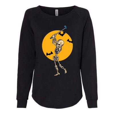 Golfing Skeleton Halloween Golf Halloween Golfer Womens California Wash Sweatshirt