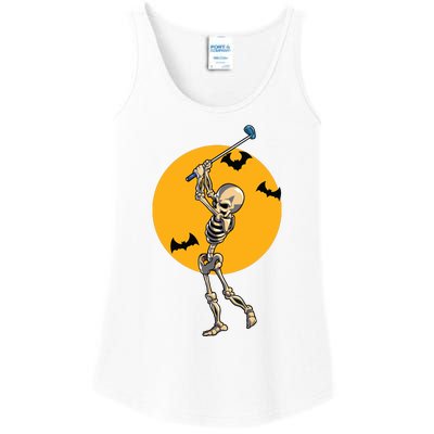 Golfing Skeleton Halloween Golf Halloween Golfer Ladies Essential Tank