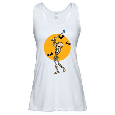 Golfing Skeleton Halloween Golf Halloween Golfer Ladies Essential Flowy Tank