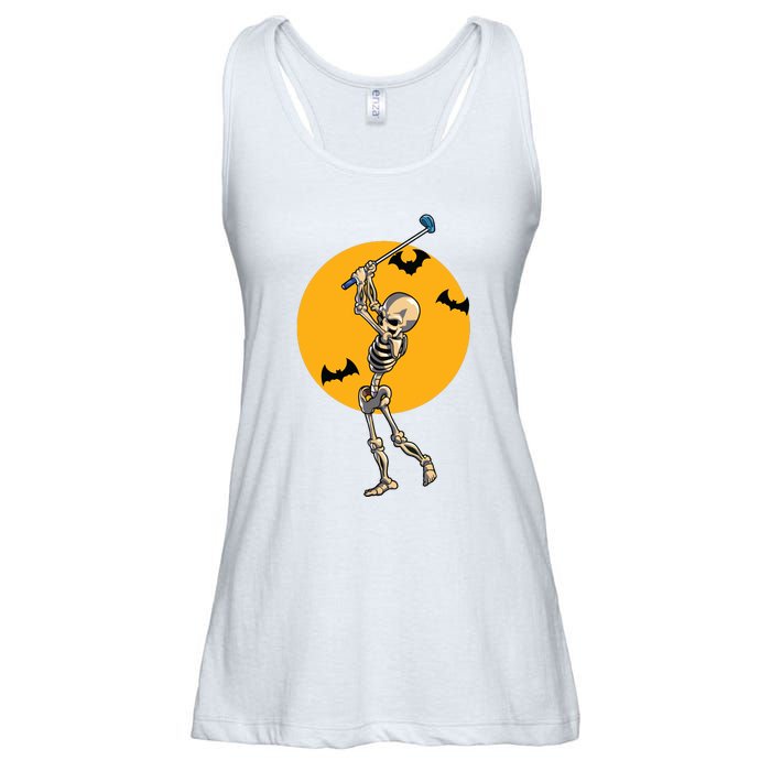 Golfing Skeleton Halloween Golf Halloween Golfer Ladies Essential Flowy Tank