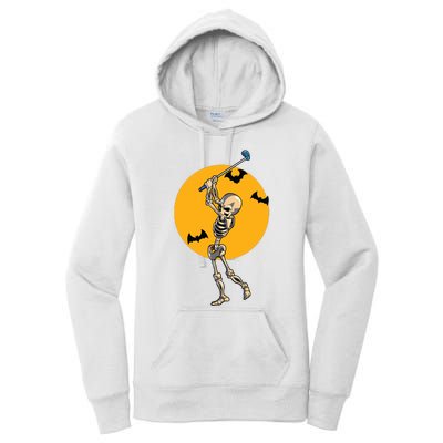 Golfing Skeleton Halloween Golf Halloween Golfer Women's Pullover Hoodie