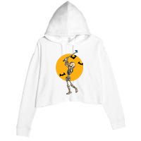 Golfing Skeleton Halloween Golf Halloween Golfer Crop Fleece Hoodie