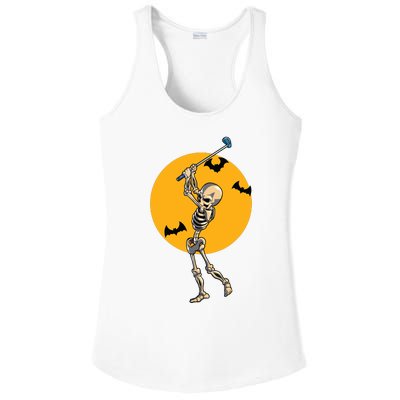 Golfing Skeleton Halloween Golf Halloween Golfer Ladies PosiCharge Competitor Racerback Tank