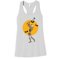 Golfing Skeleton Halloween Golf Halloween Golfer Women's Racerback Tank