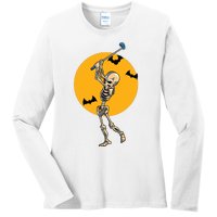 Golfing Skeleton Halloween Golf Halloween Golfer Ladies Long Sleeve Shirt