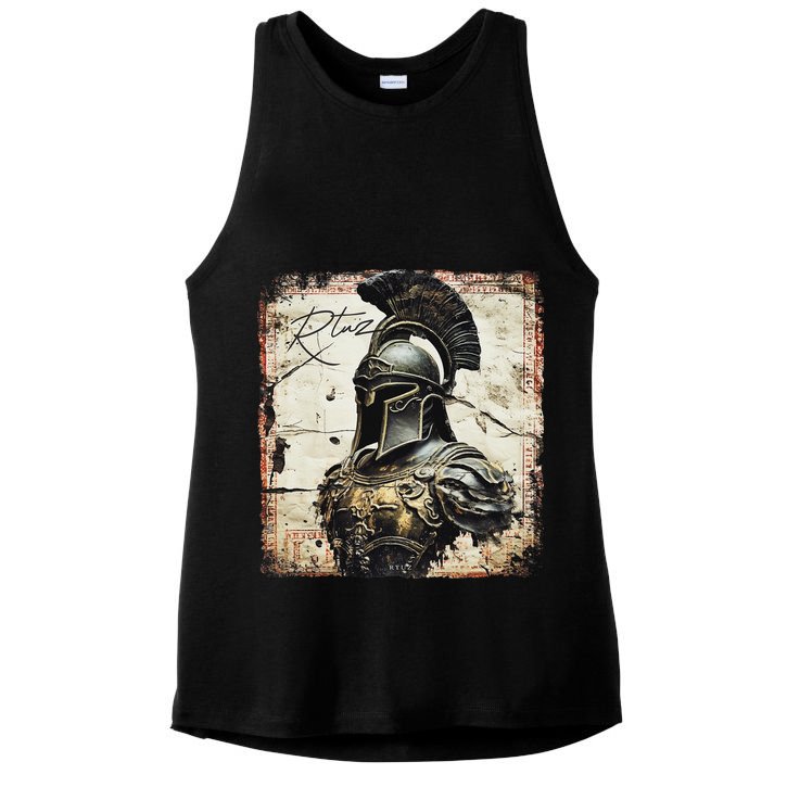 Greek Sparta Helmet Warrior Soldier Spartan Ladies PosiCharge Tri-Blend Wicking Tank