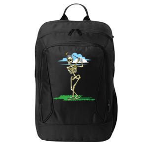 Golfing Skeleton Halloween Golf Halloween Golfer City Backpack