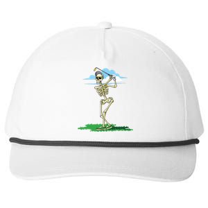 Golfing Skeleton Halloween Golf Halloween Golfer Snapback Five-Panel Rope Hat