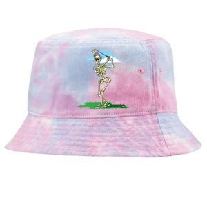 Golfing Skeleton Halloween Golf Halloween Golfer Tie-Dyed Bucket Hat