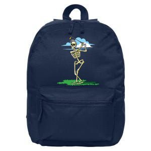 Golfing Skeleton Halloween Golf Halloween Golfer 16 in Basic Backpack