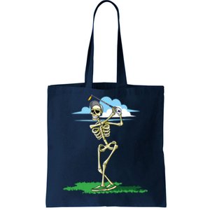 Golfing Skeleton Halloween Golf Halloween Golfer Tote Bag