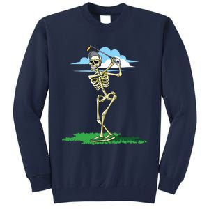 Golfing Skeleton Halloween Golf Halloween Golfer Tall Sweatshirt