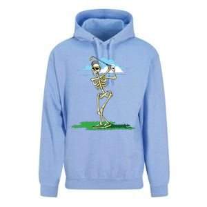 Golfing Skeleton Halloween Golf Halloween Golfer Unisex Surf Hoodie