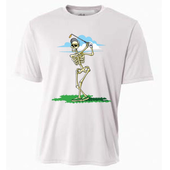 Golfing Skeleton Halloween Golf Halloween Golfer Cooling Performance Crew T-Shirt