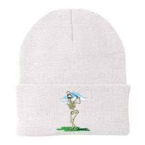 Golfing Skeleton Halloween Golf Halloween Golfer Knit Cap Winter Beanie