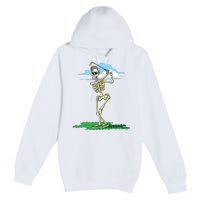 Golfing Skeleton Halloween Golf Halloween Golfer Premium Pullover Hoodie