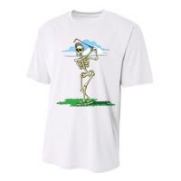 Golfing Skeleton Halloween Golf Halloween Golfer Performance Sprint T-Shirt