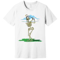 Golfing Skeleton Halloween Golf Halloween Golfer Premium T-Shirt