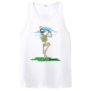 Golfing Skeleton Halloween Golf Halloween Golfer PosiCharge Competitor Tank