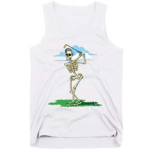 Golfing Skeleton Halloween Golf Halloween Golfer Tank Top