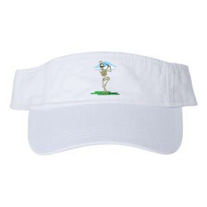 Golfing Skeleton Halloween Golf Halloween Golfer Valucap Bio-Washed Visor