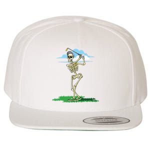 Golfing Skeleton Halloween Golf Halloween Golfer Wool Snapback Cap