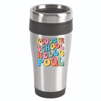 Goodbye School Hello Pool Summer Groovy Last Day Of School 16oz Travel Tumbler