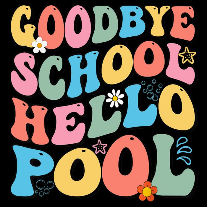 Goodbye School Hello Pool Summer Groovy Last Day Of School 16oz Travel Tumbler