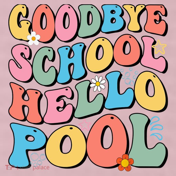 Goodbye School Hello Pool Summer Groovy Last Day Of School 25L Jumbo Tote